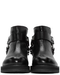 MCQ Alexander Ueen Black Harness Broadway Boots