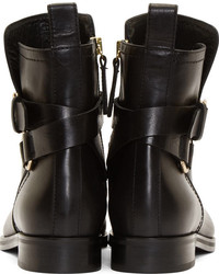 MCQ Alexander Ueen Black Leather Bridal Ankle Boots