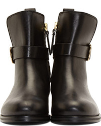 MCQ Alexander Ueen Black Leather Bridal Ankle Boots