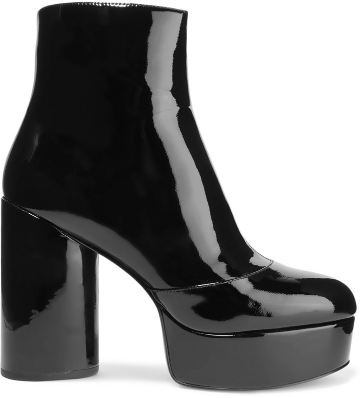 Marc Jacobs Amber Patent Leather Platform Ankle Boots Black, $525 | NET ...