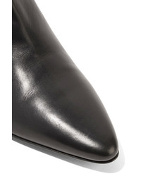 The Row Ambra Leather Ankle Boots Black