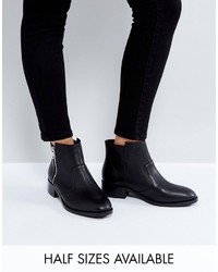 Asos Ample Leather Zip Ankle Boots