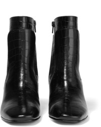 Givenchy Ankle Boots In Black Croc Effect Leather