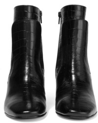 Givenchy Ankle Boots In Black Croc Effect Leather