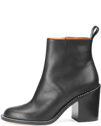 Givenchy Ann Chain Trimmed Leather Ankle Boot Black