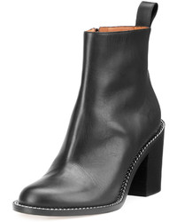 Givenchy Ann Chain Trimmed Leather Ankle Boot Black