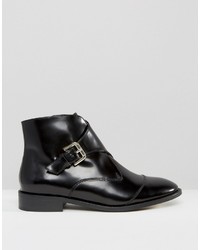 Office Anthem Buckle Strap Leather Ankle Boots