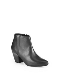 Ash Olivia Leather Ankle Boots Black