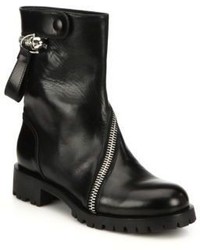 Alexander McQueen Asymmetrical Zip Leather Ankle Boots