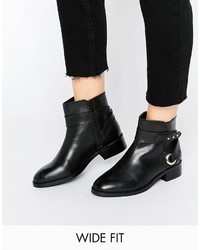 Asos Azure Wide Fit Leather Ankle Boots