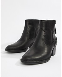 UGG Bandara Mid Heel Ankle Boot In Black Leather