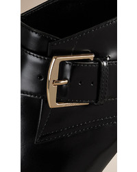 Burberry Belt Detail Leather Ankle Boots
