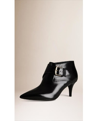 Burberry Belt Detail Leather Ankle Boots