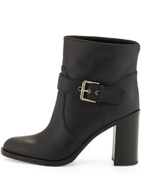 Gianvito Rossi Belted Leather Bootie Black