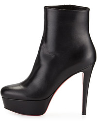 Christian Louboutin Bianca Leather 120mm Red Sole Bootie Black