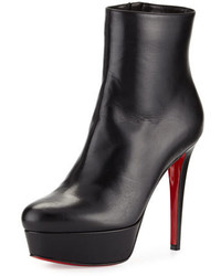 Christian Louboutin Bianca Leather 120mm Red Sole Bootie Black