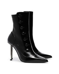 Alexander McQueen Black 105 Stiletto Heel Leather Ankle Boots