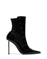 Alexander McQueen Black 105 Stiletto Heel Leather Ankle Boots