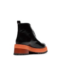 Marni Black 65 Zip Leather Ankle Boots