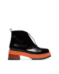 Marni Black 65 Zip Leather Ankle Boots