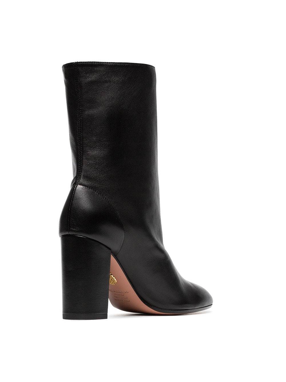 Aquazzura Black Boogie 85 Scrunch Leather Boot, $421 | farfetch.com ...