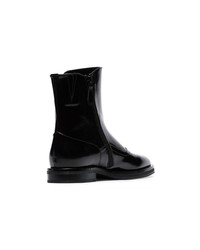 Alexander McQueen Black Button Detail Leather Ankle Boots