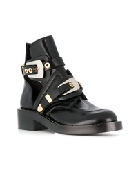 Balenciaga Black Ceinture Leather Ankle Boots