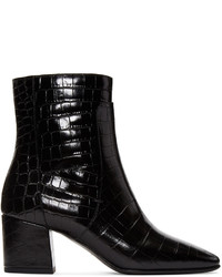 Givenchy Black Croc Embossed Paris Boots