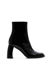 Ann Demeulemeester Black Curved Heel Patent Leather Boots