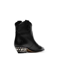 Isabel Marant Black Dawyna 40 Leather Ankle Boots