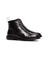 Atp Atelier Black Erica Lace Up Leather Combat Boots