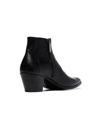 Saint Laurent Black Finn 60 Leather Cowboy Ankle Boots