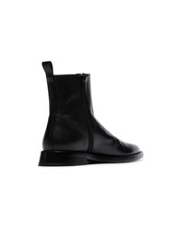 Ann Demeulemeester Black Flat Leather Ankle Boots
