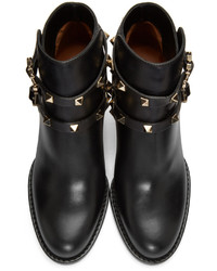 Valentino Black Garavani Rockstud Ankle Boots