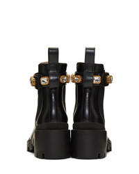 Gucci Black Gg Crystal Boots