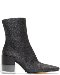 Maison Margiela Black Glitter Ankle Boots