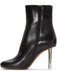 Vetements Black Leather Ankle Boots