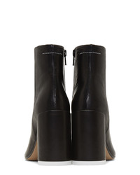 MM6 MAISON MARGIELA Black Leather Ankle Boots