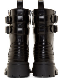 Givenchy Black Leather Buckled Ankle Boots