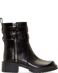 Givenchy Black Leather Buckled Ankle Boots