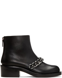Givenchy Black Leather Chain Boots