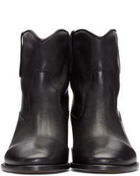 Isabel Marant Black Leather Cluster Boots