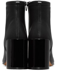Maison Margiela Black Leather Cut Out Boots