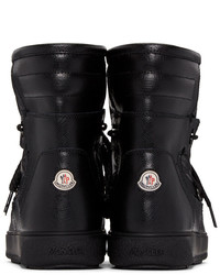 Moncler Black Leather Fanny Ankle Boots