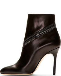 Brian Atwood Black Leather Nebula Ankle Boots