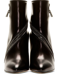 Brian Atwood Black Leather Nebula Ankle Boots