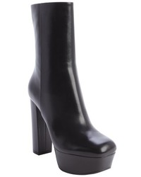 Gucci Black Leather Platform Ankle Boots