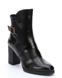 Tod's Black Leather T85 Up Troncetto Ankle Booties