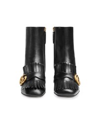 Gucci Black Marmont 70 Leather Ankle Boots