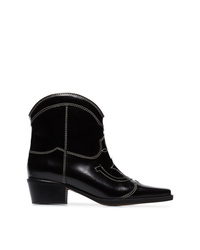 Ganni Black Meg 50 Leather Ankle Boots